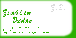 zsaklin dudas business card
